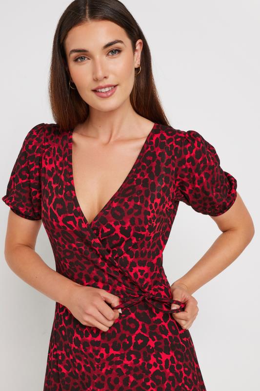 Burgundy leopard print dress hotsell