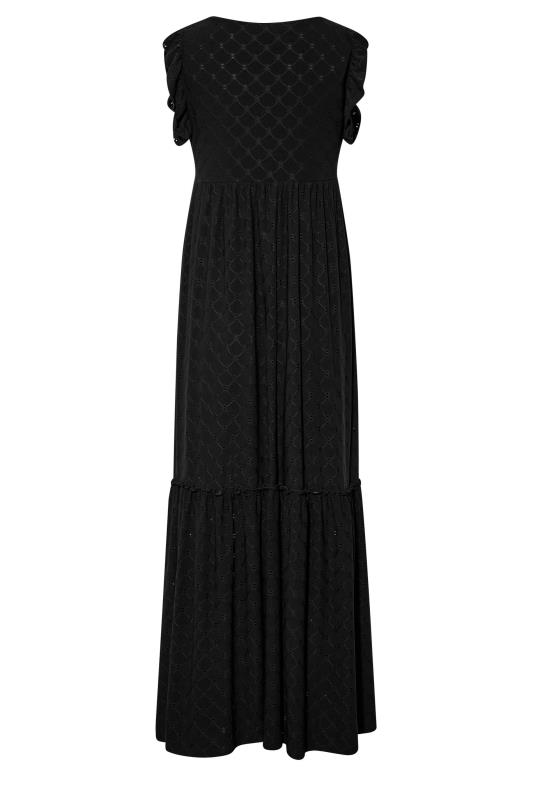 LTS Tall Black Broderie Anglaise Frill Maxi Dress | Long Tall Sally 7
