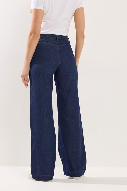 LTS Tall Women's Women's Indigo Blue Pocket Wide Leg Cotton Jeans | Long Tall Sally 2