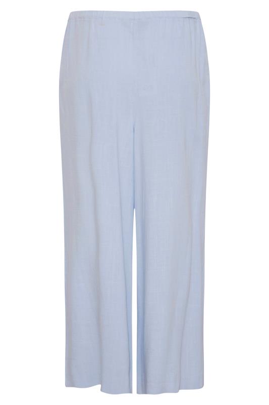 LTS Tall Women's Light Blue Linen Look Cropped Trousers | Long Tall Sally  5