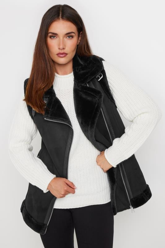 LTS Tall Women's Black Aviator Gilet Jacket | Long Tall Sally 2