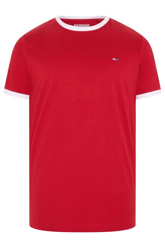 BadRhino Big & Tall Red Extra Long Ringer T-Shirt | BadRhino 5