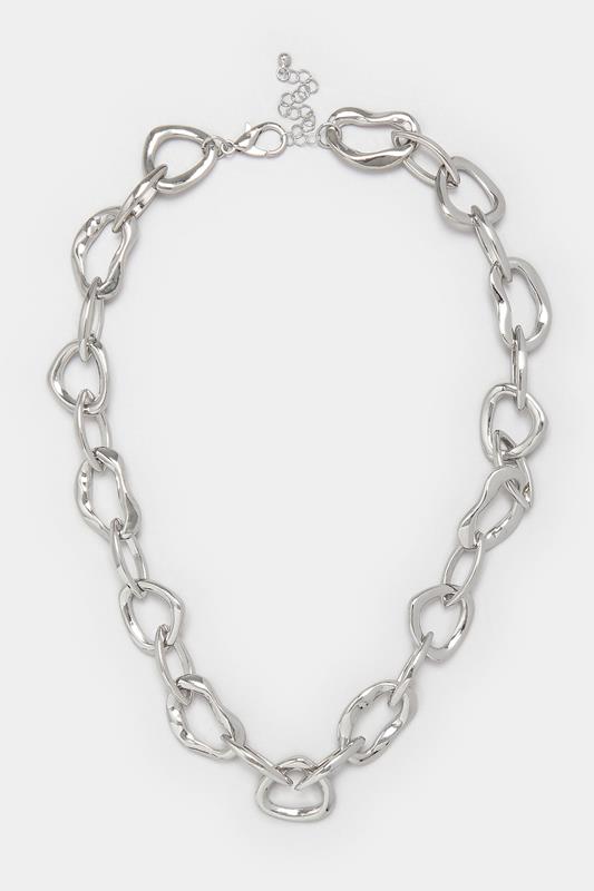 Silver Tone Statement Chunky Chain Necklace | Yours Clothing 2