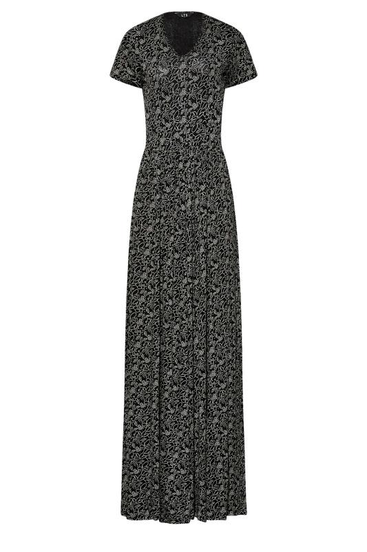 LTS Tall Women's Black Sketch Floral Maxi Dress | Long Tall Sally 5