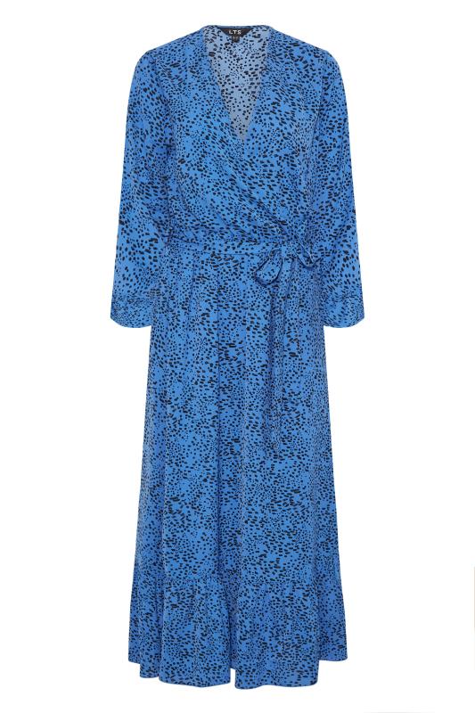 LTS Tall Women's Cobalt Blue Dalmatian Print Midi Wrap Dress | Long Tall Sally 5
