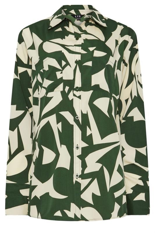 LTS Tall Olive Green Abstract Print Shirt | Long Tall Sally 5