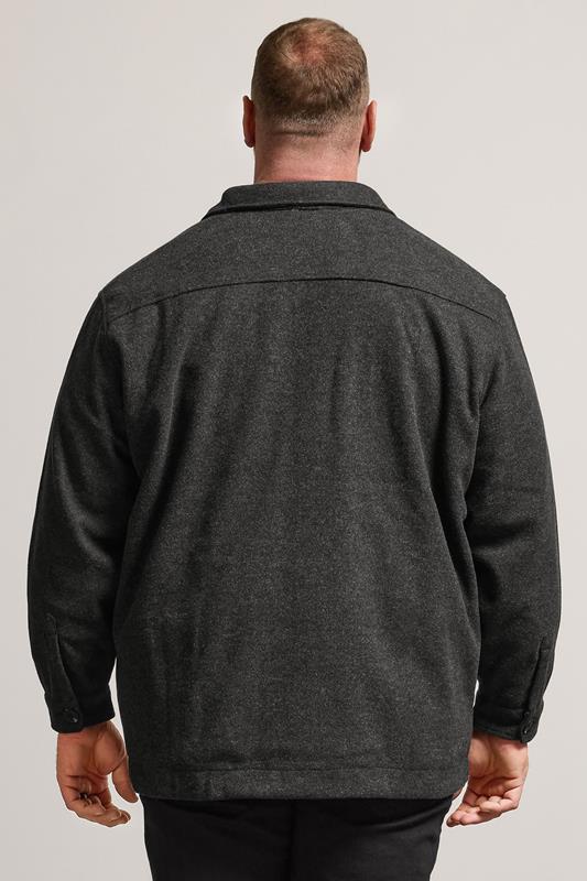 BadRhino Big & Tall Charcoal Grey Premium Button Down Shacket | BadRhino 3