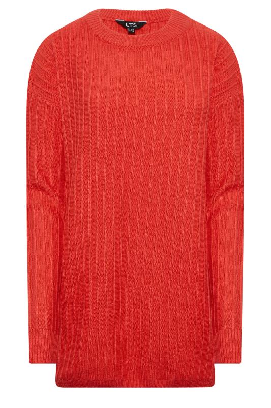 LTS Tall Women's Red Ribbed Long Sleeve Knitted Jumper | Long Tall Sally 5