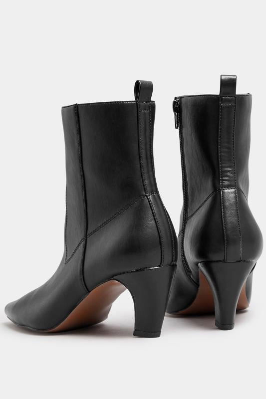 LTS Black Heeled Ankle Boot In Standard Fit Long Tall Sally