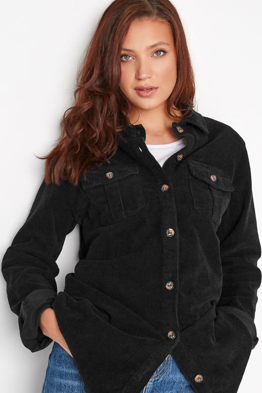 LTS Tall Women's Black Distressed Cord Shacket | Yours Clothing 5