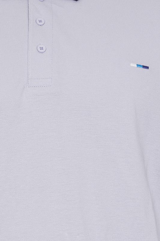 BadRhino Big & Tall Light Purple Tipped Polo Shirt | BadRhino 3