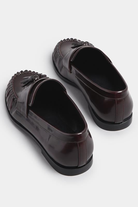 LTS Dark Red Patent Tassel Flat Loafers | Long Tall Sally 3