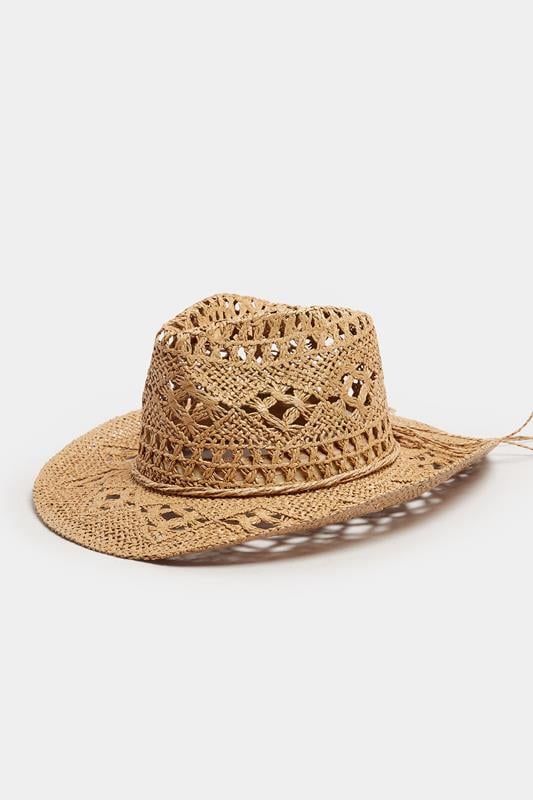 Brown Straw Cowboy Hat | Yours Clothing 1