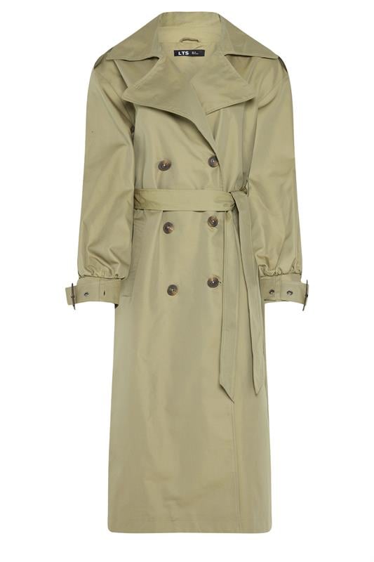 LTS Tall Sage Green Balloon Sleeve Buckle Trench Coat | Long Tall Sally 5