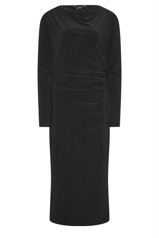 LTS Tall Womens Black Draped Midi Dress | Long Tall Sally  2