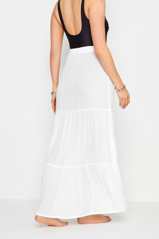 LTS Tall Women's White Textured Tie Waist Maxi Skirt | Long Tall Sally 3