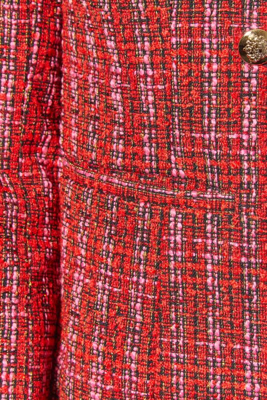 LTS Tall Womens Red & Pink Check Boucle Blazer  | Long Tall Sally  4
