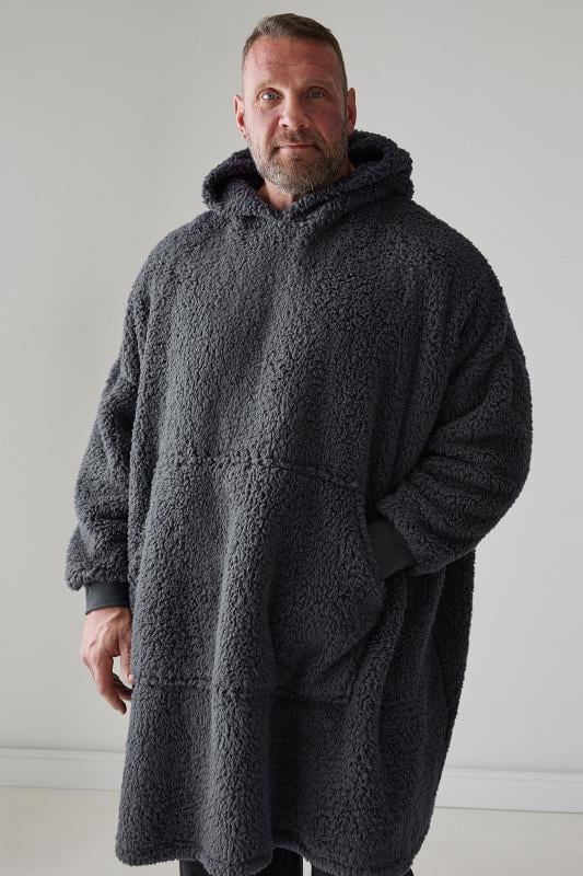 BadRhino Big & Tall Charcoal Grey Blanket Hoodie | BadRhino 1
