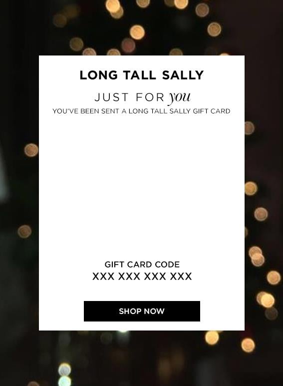 Tall  Christmas £10 - £150 Online Gift Card