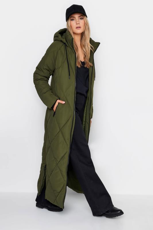 LTS Tall Women's Khaki Green Maxi Puffer Coat | Long Tall Sally 2