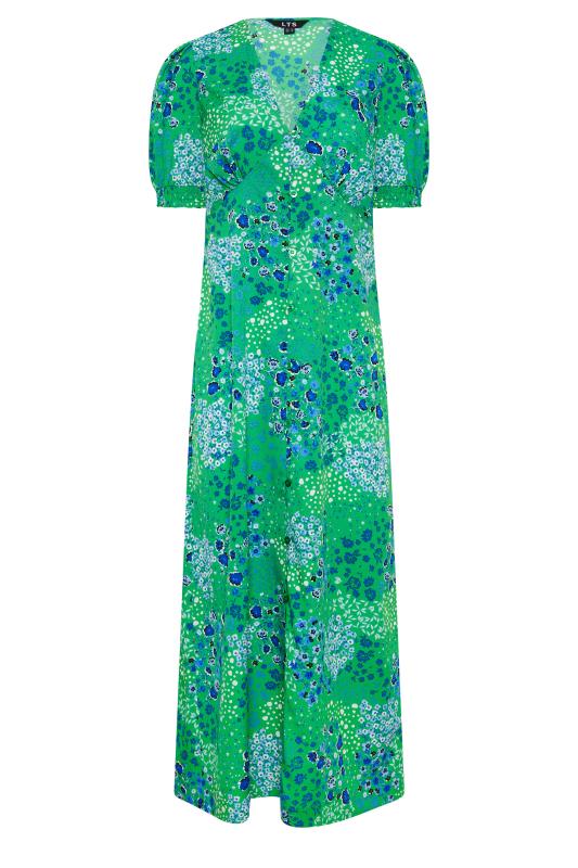 LTS Tall Womens Green Ditsy Floral Print Button Through Midaxi Dress | Long Tall Sally 5