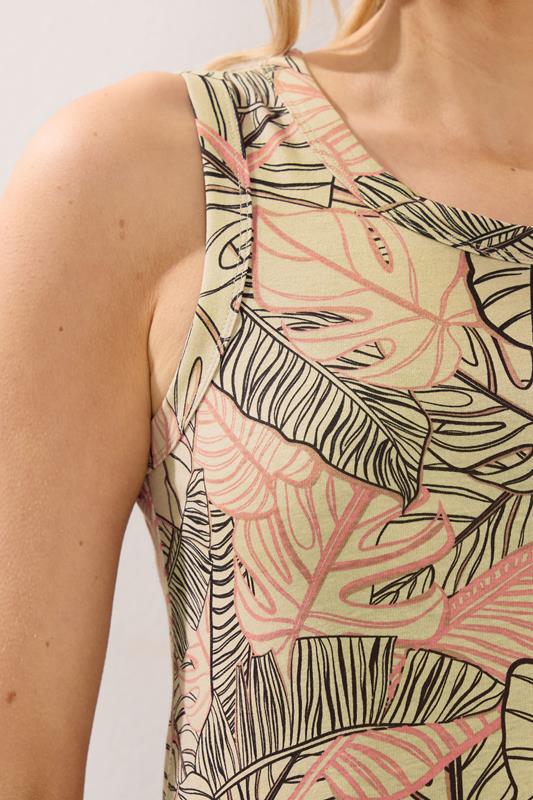 LTS Tall Women's Natural Brown Leaf Print Cotton Maxi Dress | Long Tall Sally 4