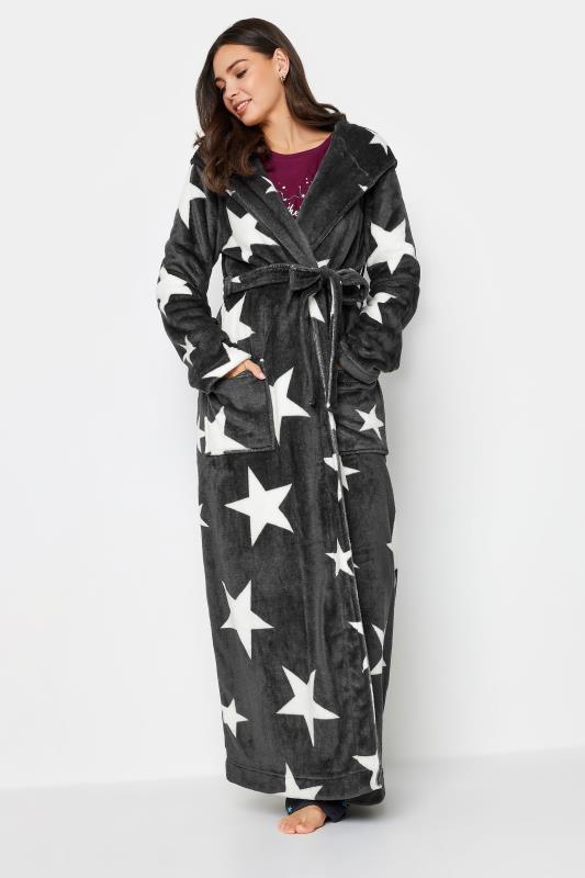 Tall  LTS Tall Grey Star Print Maxi Dressing Gown