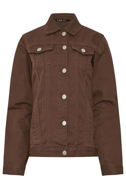 LTS Tall Chocolate Brown Denim Jacket | Long Tall Sally  1