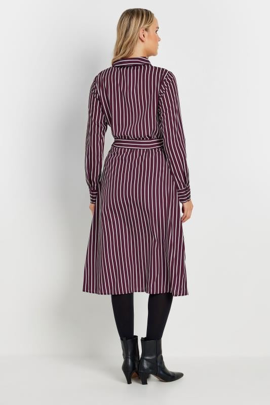 LTS Tall Burgundy Red Striped Long Sleeve Shirt Dress Long Tall Sally