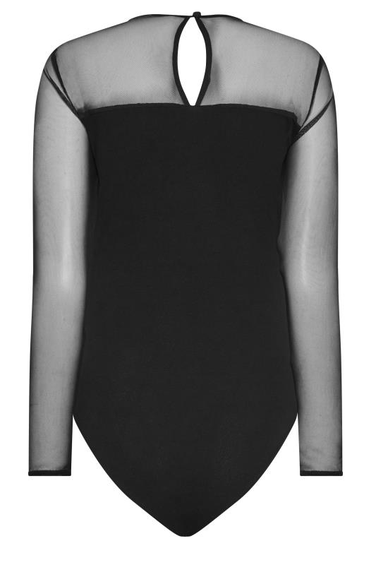LTS Tall Black Sweetheart Neckline Long Sleeve Bodysuit | Long Tall Sally 8