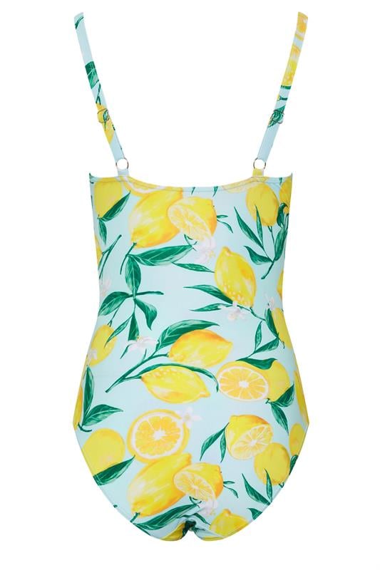 LTS Tall Women's Light Blue Lemon Print Swimsuit | Long Tall Sally 7
