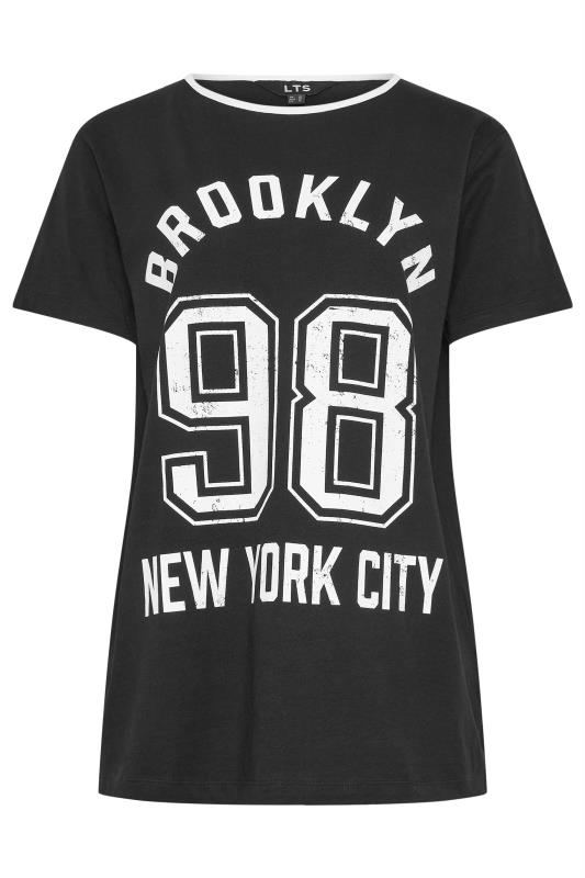 LTS Tall Womens Black 'Brooklyn' Slogan T-Shirt | Long Tall Sally 5