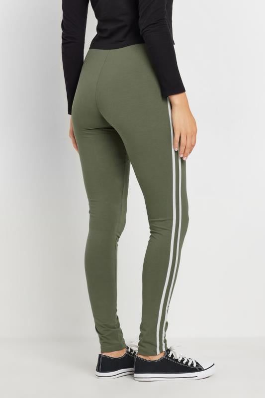 LTS Tall Khaki Green Stripe Leggings | Long Tall Sally 3