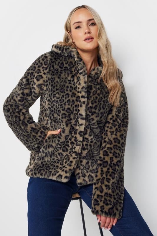 Tall  LTS Tall Brown Leopard Print Faux Fur Coat