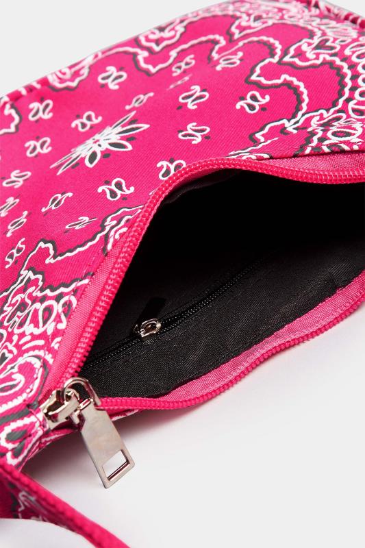 Pink Paisley Print Shoulder Bag | Yours Clothing 5