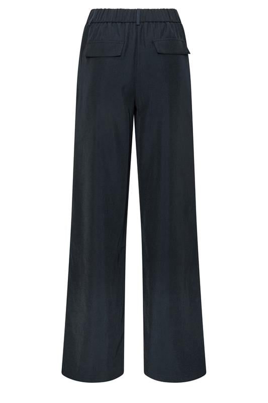LTS Tall Women's Navy Blue Pleated Wide Leg Trousers | Long Tall Sally 6