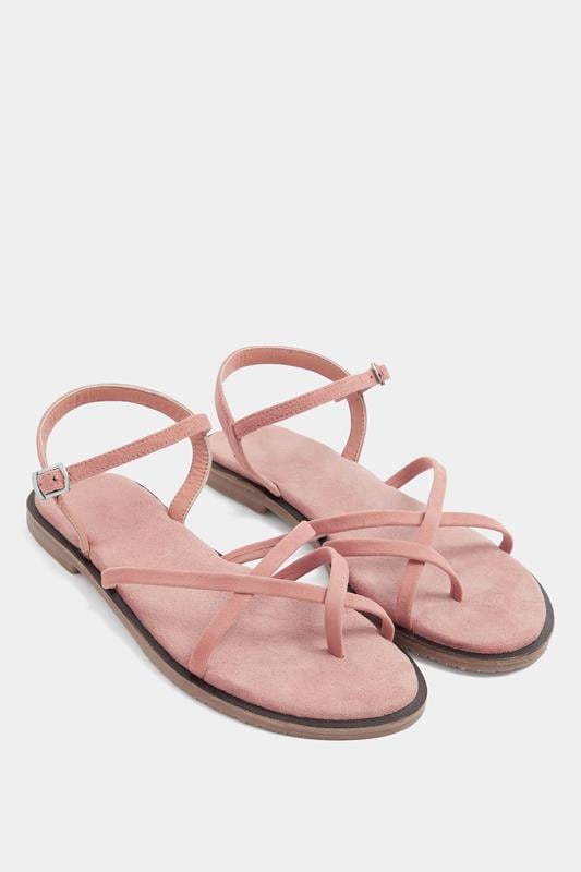  LTS Pink Cross Strap Sandals In a Standard Fit