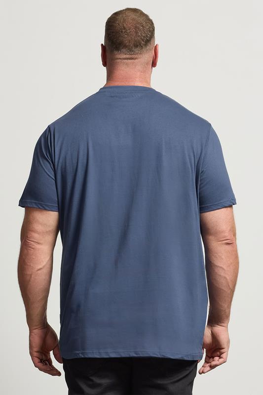 BadRhino Big & Tall Blue Plain T-Shirt | BadRhino 3
