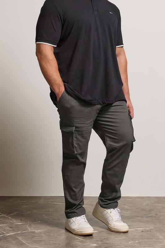 BadRhino Big & Tall Slate Grey Stretch Cargo Trousers