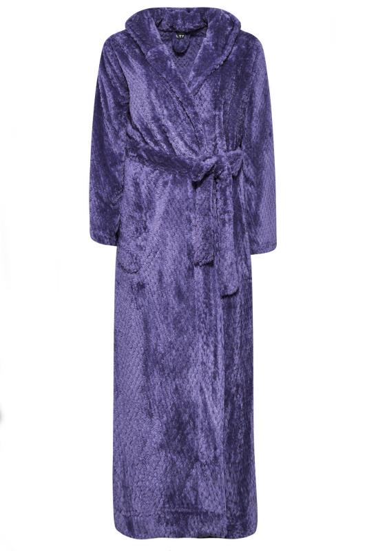 LTS Tall Women's Purple Hooded Maxi Dressing Gown | Long Tall Sally 6