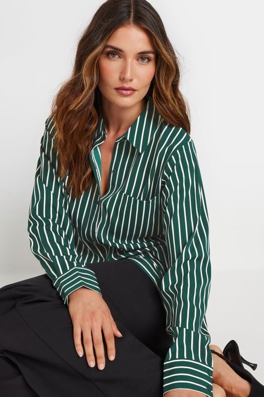 Black green striped long sleeve shirt best sale