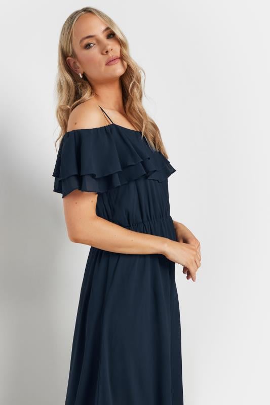 LTS Tall Women s Navy Blue Ruffle Maxi Dress Long Tall Sally