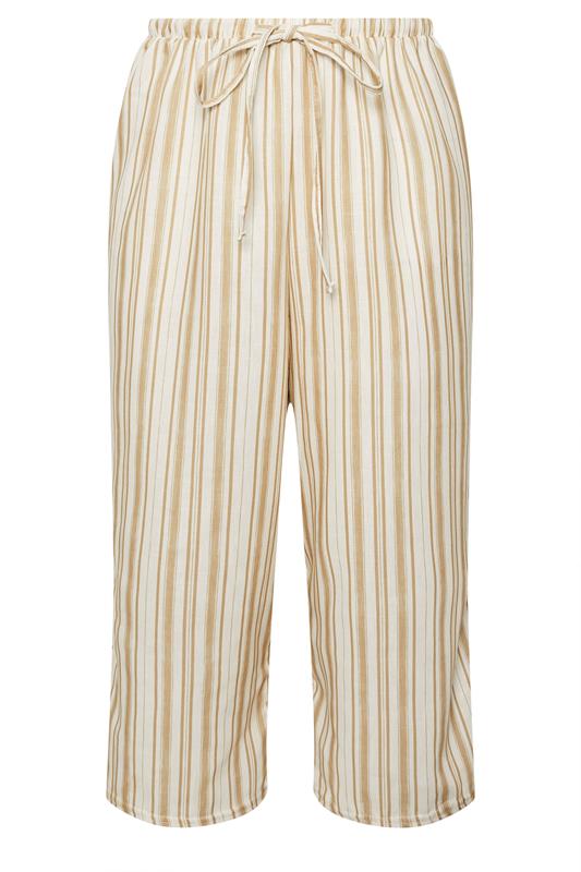 YOURS Plus Size Natural Brown Linen Look Culottes  | Yours Clothing 5