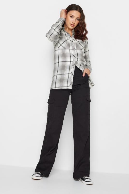 LTS Tall White & Grey Check Shirt | Long Tall Sally  2