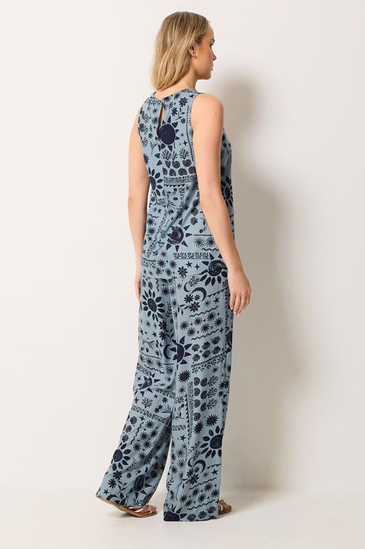 LTS Tall Women's Set Blue Coastal Print Top & Wide Leg Trousers | Long Tall Sally 1