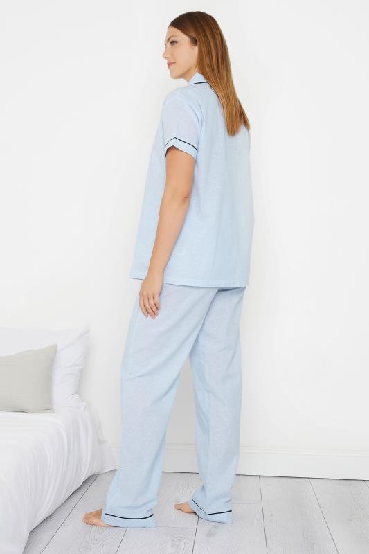 LTS Tall Women's Blue Stripe Woven Pyjama Set | Long Tall Sally 3