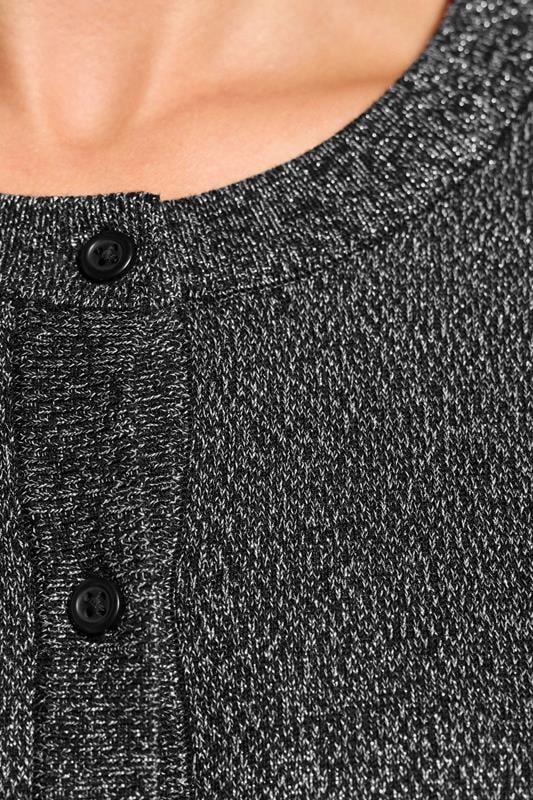 LTS Tall Black Metallic Crew Neck Cardigan | Long Tall Sally 4