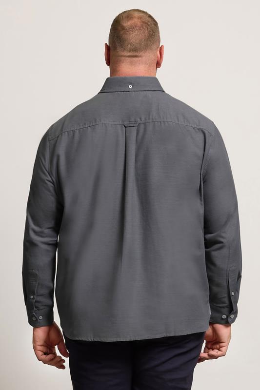 BadRhino Big & Tall Grey Long Sleeve Slub Shirt | BadRhino 4