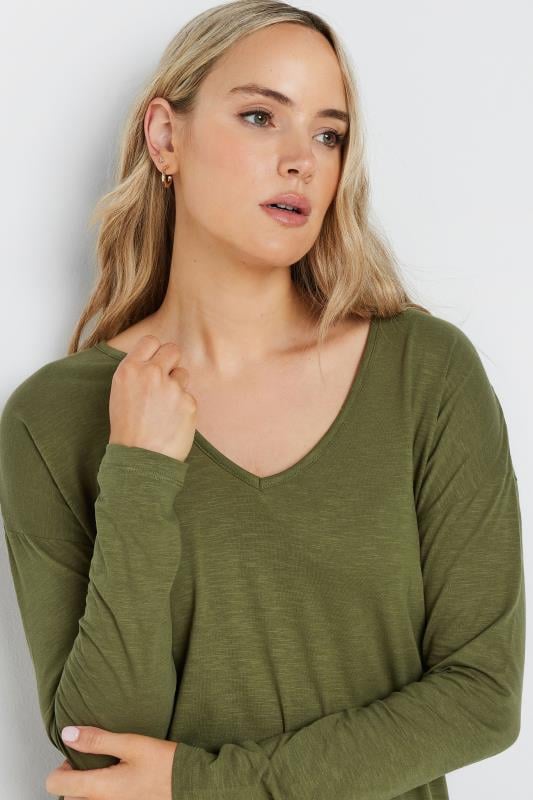 LTS Tall 2 PACK Khaki Green & Blue Long Sleeve T-Shirts | Long Tall Sally 6