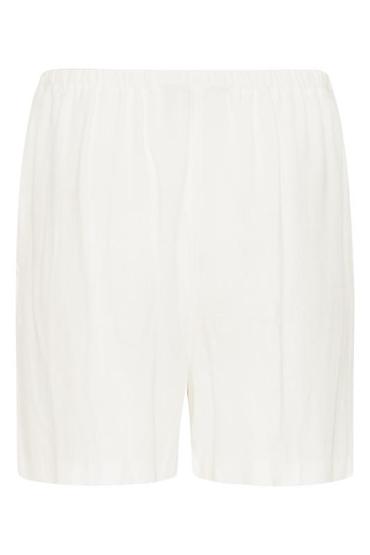LTS Tall Women's White Linen Tie Waist Shorts | Long Tall Sally 7